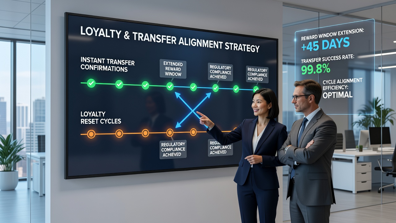 Flowchart of loyalty reset cycles coordinated with payment confirmations in interstate casino networks
