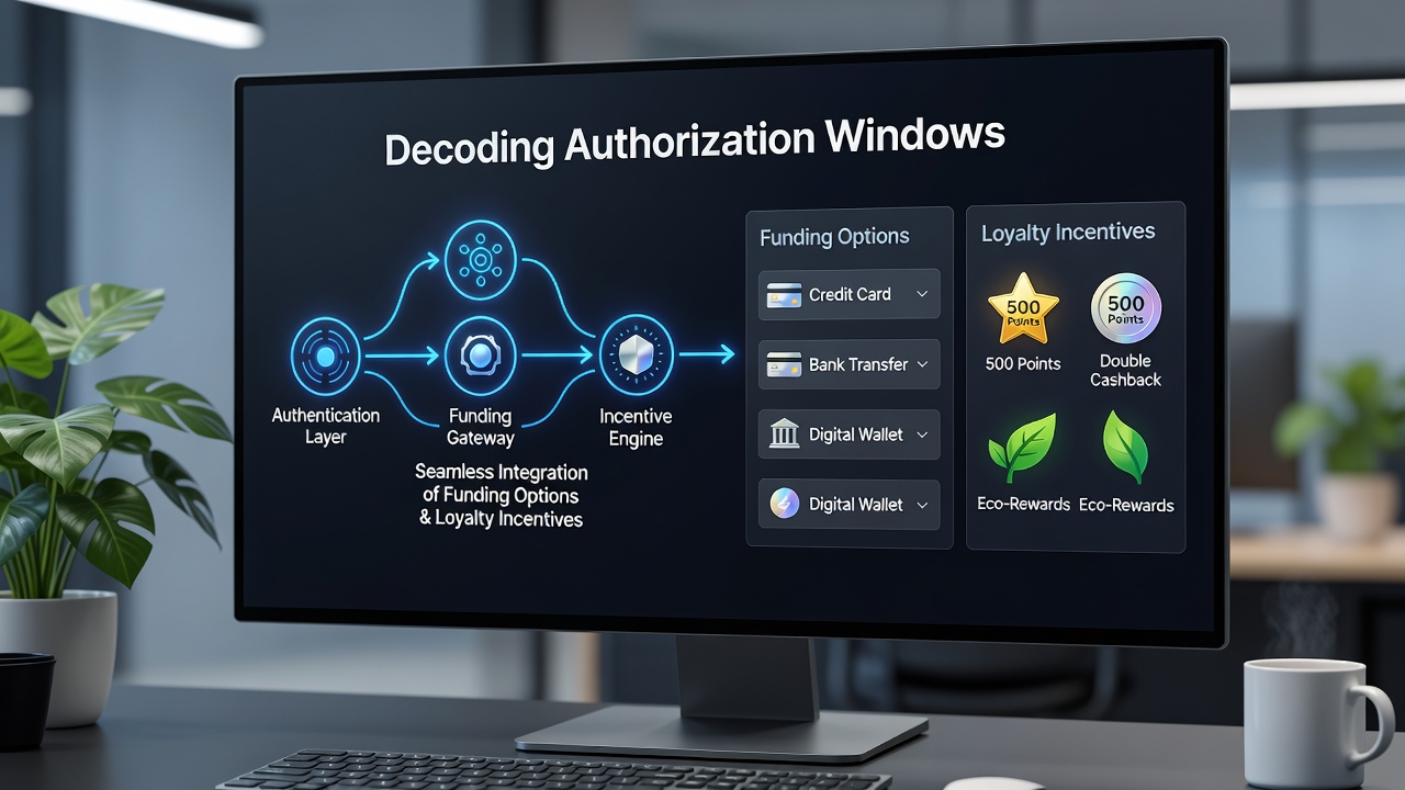 Flowchart showing how authorization windows connect deposit processing to loyalty point accumulation in virtual betting platforms