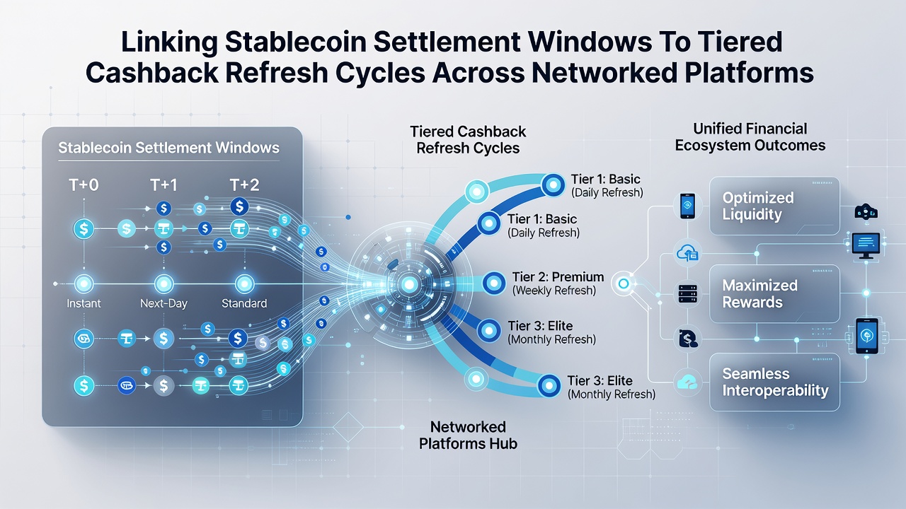 Flowchart showing data exchange between stablecoin ledgers and cashback engines across multiple gaming networks