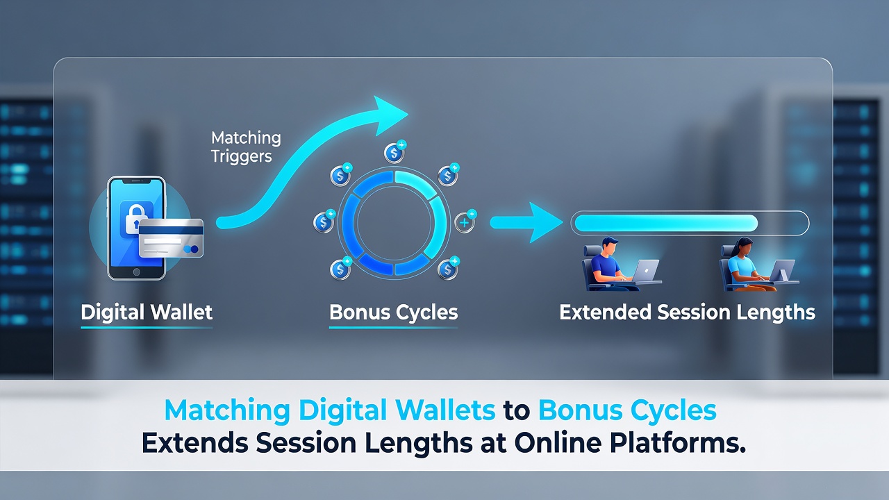 Analytics dashboard showing extended gaming session patterns linked to digital wallet and bonus cycle matching